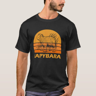 Retro Vintage Capybara, Giant Cavy Rodent, Wildlif T-Shirt