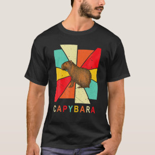 Retro Vintage Capybara Silhouette Capybara Lover C T-Shirt