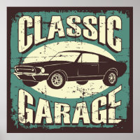 retro vintage car garage