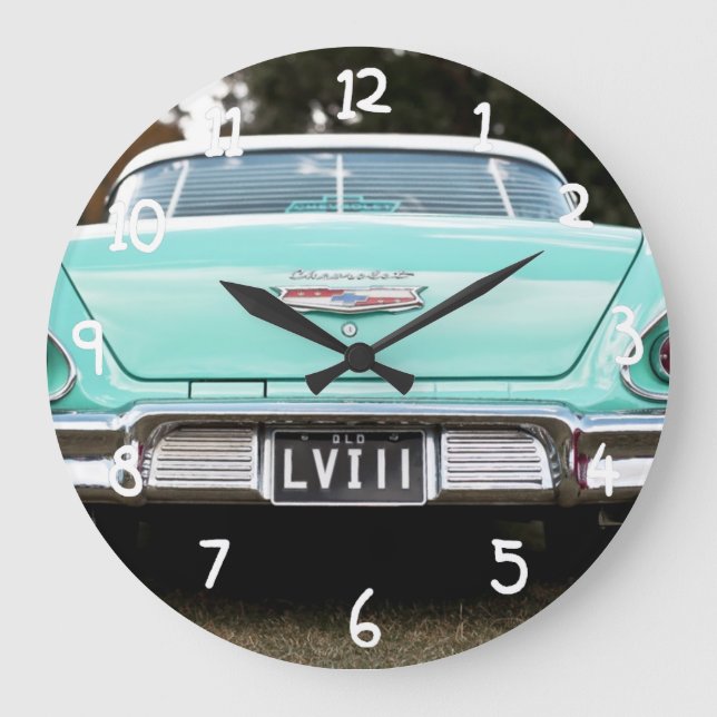 Retro vintage car large clock (Front)