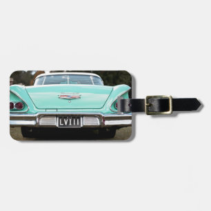 Retro vintage car luggage tag