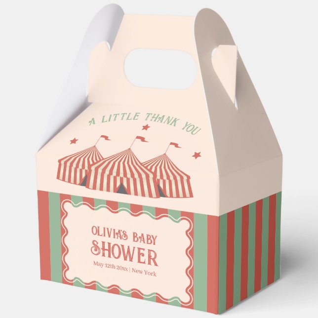 Retro Vintage Carnival Circus Baby Shower Favour Box (Front)