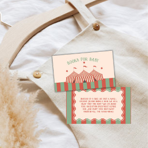 Retro Vintage Carnival Circus Books Baby Shower Enclosure Card
