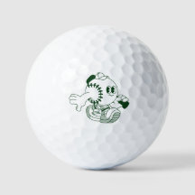 Retro Vintage Cartoon Baseball Character Golf Ball