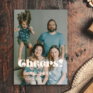 Retro vintage Cheers to 2026 New Year's photo Holiday Card
