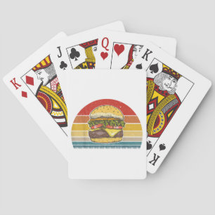 Retro Vintage Cheeseburger Design Costume Hamburge Playing Cards