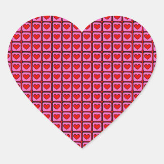 Retro Vintage Chequered Heart Y2K Pattern  Heart Sticker