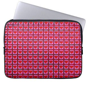 Retro Vintage Chequered Heart Y2K Pattern Laptop Sleeve