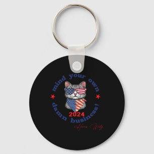 Retro Vintage Childless Cat Lady Mind Your Own D-m Key Ring