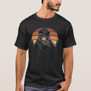Retro Vintage Chimpanzee Chimp Monkey Ape Wild An T-Shirt