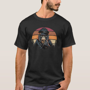 Retro Vintage Chimpanzee Chimp Monkey Ape Wild An T-Shirt