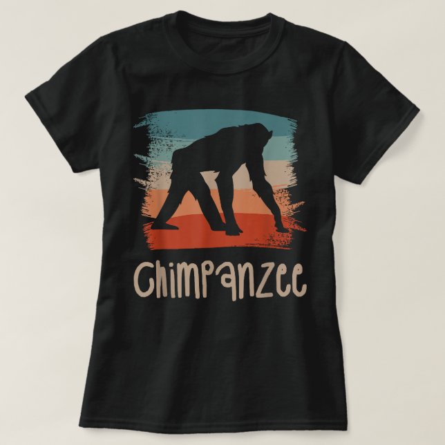 Retro Vintage Chimpanzee Chimpanzees T-Shirt (Design Front)