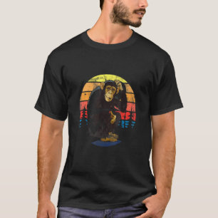 Retro Vintage Chimpanzee Monkey Wild Forest Animal T-Shirt