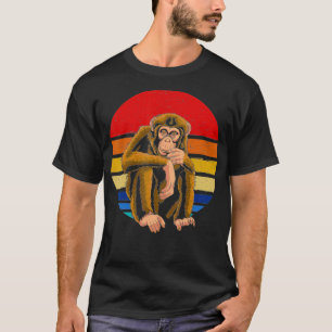 Retro Vintage Chimpanzee Monkey Wild Forest Animal T-Shirt