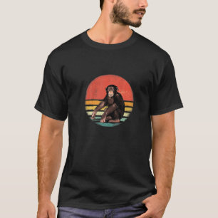 Retro Vintage Chimpanzee Monkey Wild Forest Animal T-Shirt