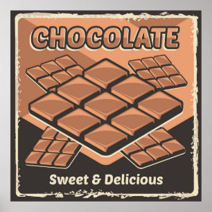 retro vintage chocolate candy business poster