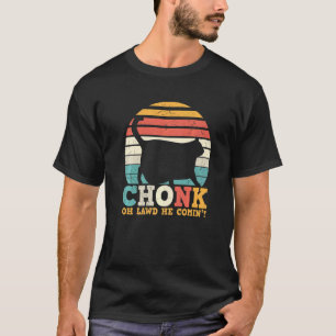 Retro Vintage Chonk Cat Scale Kitten Fat Chubby C T-Shirt