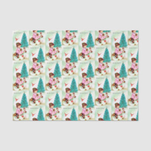 retro Vintage Christmas Angel Holiday tissue Paper