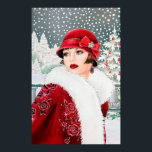Retro vintage Christmas art deco lady poster<br><div class="desc">design by www.etsy.com/Shop/VanityFlairDesign</div>
