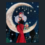 Retro vintage Christmas art deco lady poster<br><div class="desc">design by www.etsy.com/Shop/VanityFlairDesign</div>