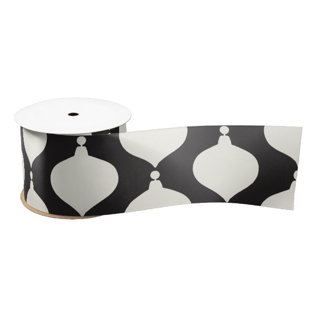 Retro vintage Christmas bauble holiday Satin Ribbon (Spool)