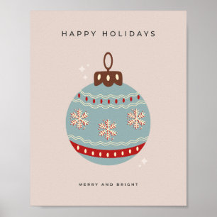Retro Vintage Christmas Bauble Poster