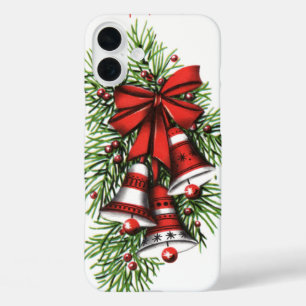 Retro vintage Christmas bells iPhone 16 Plus Case