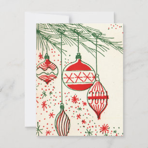 Retro Vintage Christmas bulb add message card