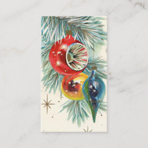 Retro Vintage Christmas bulbs add message card