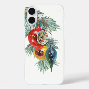Retro Vintage Christmas bulbs iPhone 16 Plus Case