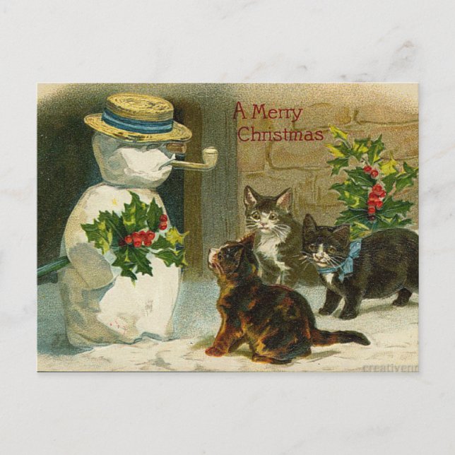 Retro vintage Christmas card (Front)
