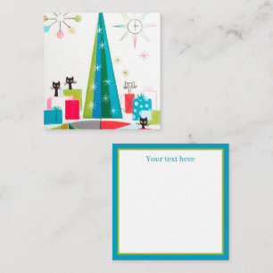 retro vintage Christmas cats add text Card