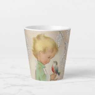 Retro vintage Christmas child Holiday Latte Mug