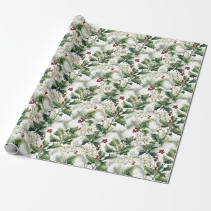 Retro Vintage Christmas Country Watercolor Wrapping Paper