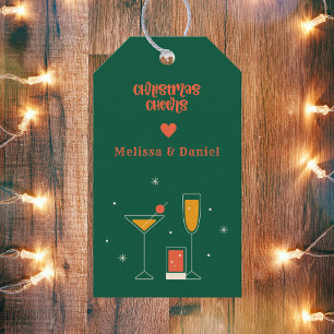 Retro Vintage Christmas Festive Cheers Gift Tags