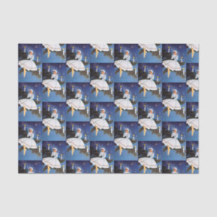 retro vintage christmas holiday lady party tissue paper