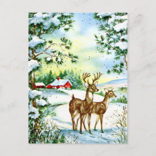 retro vintage Christmas Holiday reindeer