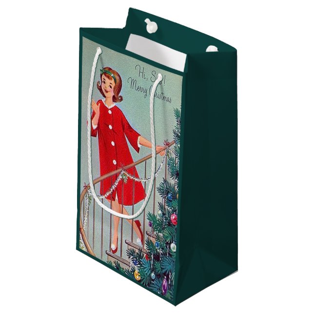 Retro vintage Christmas Holiday Sister bag (Front Angled)