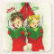 Retro Vintage Christmas kids party coaster