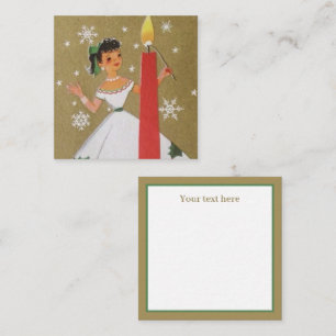 retro vintage Christmas lady add text Card
