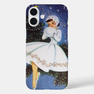 Retro Vintage Christmas lady iPhone 16 Plus Case