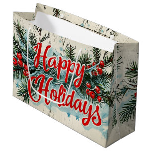 Retro Vintage Christmas: Mid Century Yuletide 2 Large Gift Bag