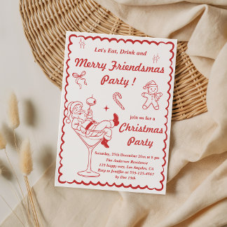 Retro Vintage Christmas Party Invitation