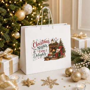 Retro Vintage Christmas Red Green Gift Bag Style