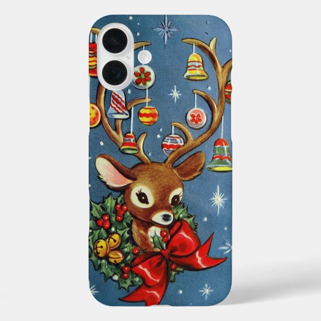 Retro Vintage Christmas reindeer  Case-Mate iPhone Case (Back)