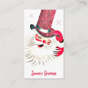 Retro vintage Christmas Santa add message Business Card
