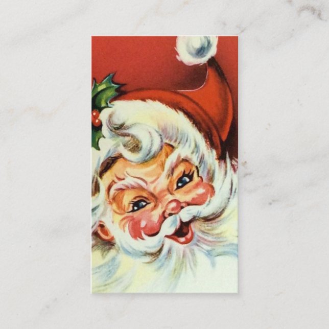 Retro Vintage Christmas Santa add message card (Front)