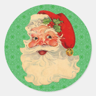 Retro Vintage Christmas Santa Claus Face Stickers