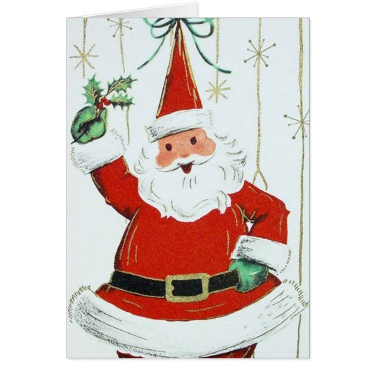 Retro Vintage Christmas Santa customisable card