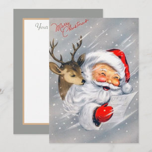 retro vintage Christmas Santa Holiday